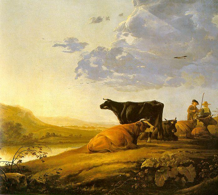 Aelbert Cuyp Young Herdsman with Cows by a River